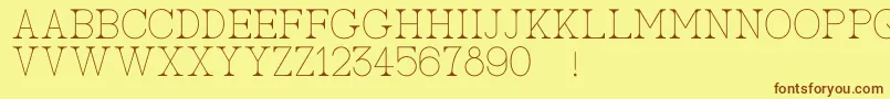 フォントAcBigserifOne – 茶色の文字が黄色の背景にあります。