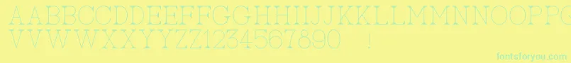 Czcionka AcBigserifOne – zielone czcionki na żółtym tle