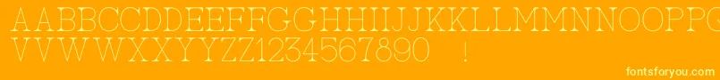 AcBigserifOne-Schriftart – Gelbe Schriften auf orangefarbenem Hintergrund
