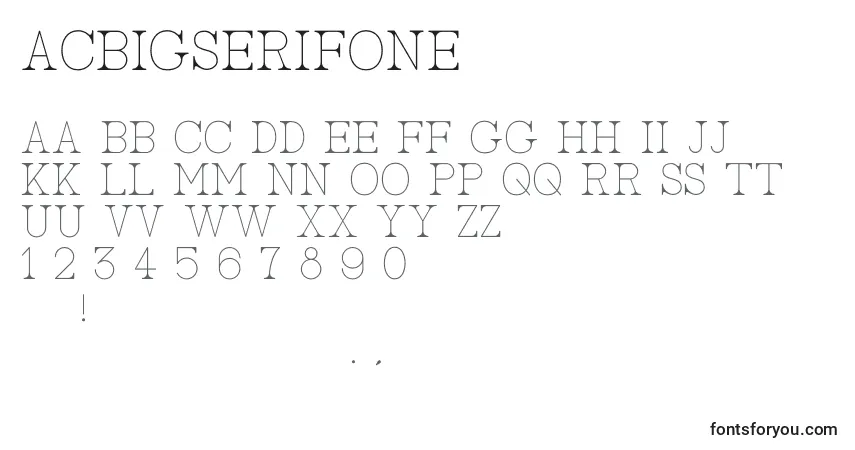 characters of acbigserifone font, letter of acbigserifone font, alphabet of  acbigserifone font