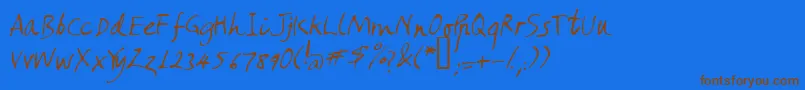 Amano Font – Brown Fonts on Blue Background