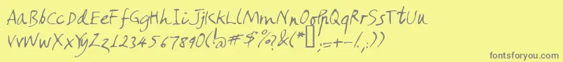 フォントAmano – 黄色の背景に灰色の文字