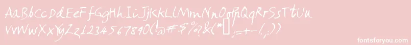 Amano-Schriftart – Weiße Schriften auf rosa Hintergrund