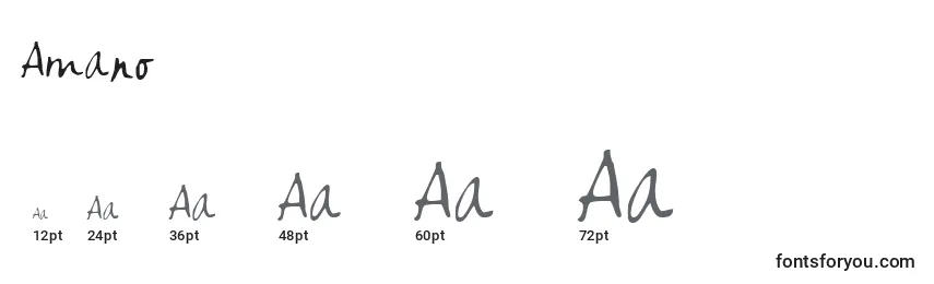 Amano Font Sizes