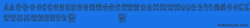 AristogramosChernow-Schriftart – Schwarze Schriften auf blauem Hintergrund