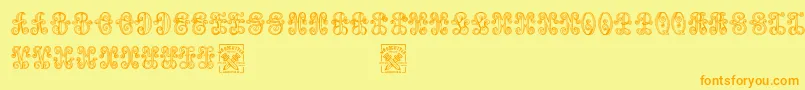 AristogramosChernow Font – Orange Fonts on Yellow Background