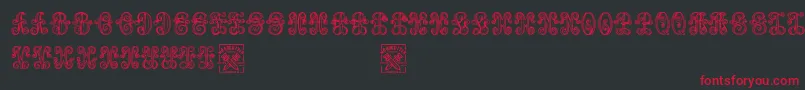 AristogramosChernow Font – Red Fonts on Black Background