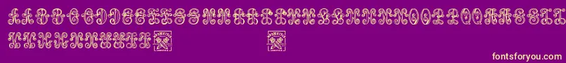 AristogramosChernow Font – Yellow Fonts on Purple Background