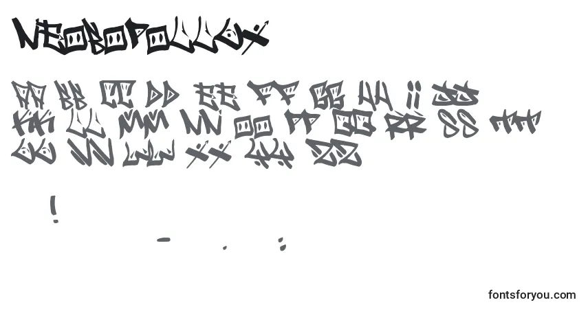 Czcionka NeoBopollux – alfabet, cyfry, specjalne znaki