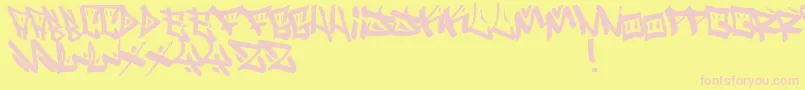 NeoBopollux-Schriftart – Rosa Schriften auf gelbem Hintergrund