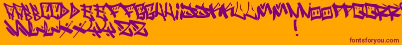 NeoBopollux-Schriftart – Violette Schriften auf orangefarbenem Hintergrund