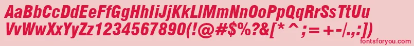 フォントSwiss721BlackCondensedItalicBt – ピンクの背景に赤い文字