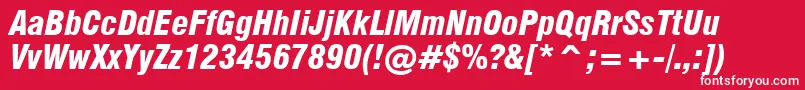 Swiss721BlackCondensedItalicBt Font – White Fonts on Red Background