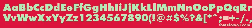 フォントFuturisxgttNormal – 赤い背景に緑の文字