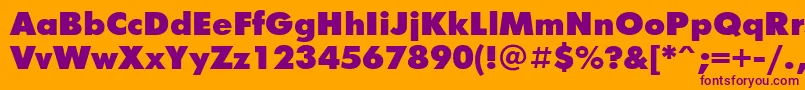 FuturisxgttNormal Font – Purple Fonts on Orange Background