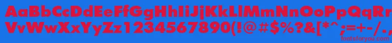 フォントFuturisxgttNormal – 赤い文字の青い背景
