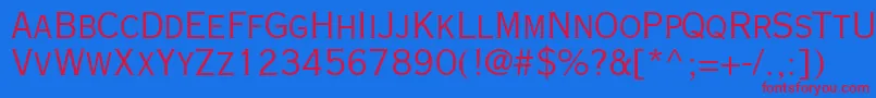 CopperplateLightCondensedSsiLightCondensed Font – Red Fonts on Blue Background