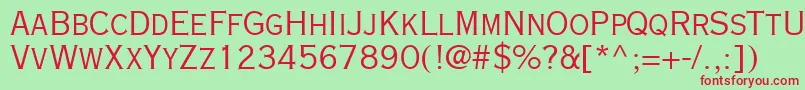 Fonte CopperplateLightCondensedSsiLightCondensed – fontes vermelhas em um fundo verde