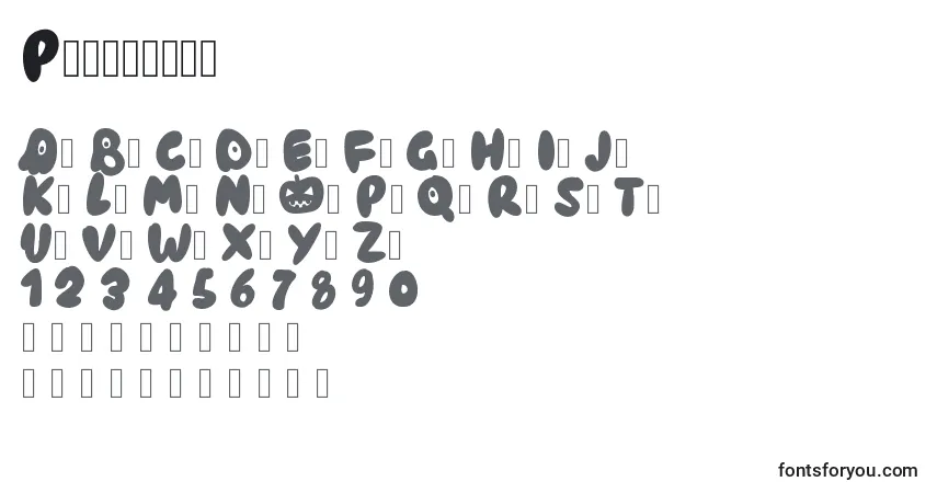 Czcionka Pwhaunted – alfabet, cyfry, specjalne znaki