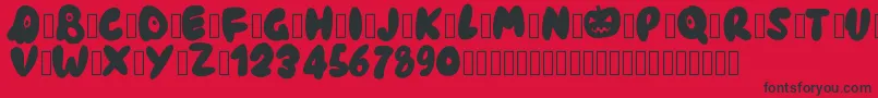 Pwhaunted Font – Black Fonts on Red Background