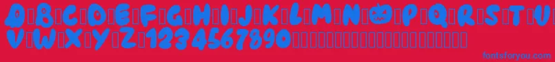 Pwhaunted Font – Blue Fonts on Red Background