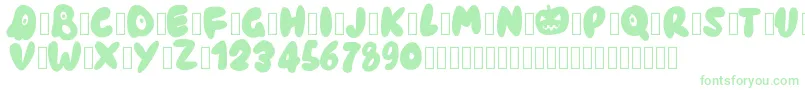 Pwhaunted Font – Green Fonts on White Background