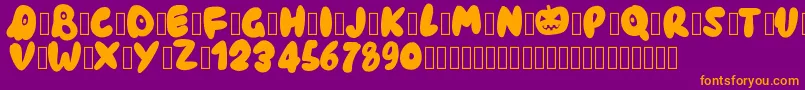 Pwhaunted Font – Orange Fonts on Purple Background