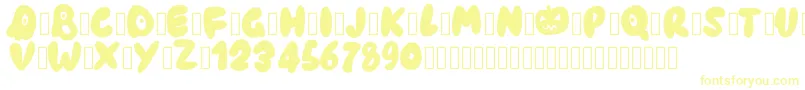 Pwhaunted Font – Yellow Fonts on White Background