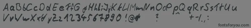 Подробнее о шрифте ThommyHandwrite Шрифт ThommyHandwrite – чёрные шрифты на сером фоне