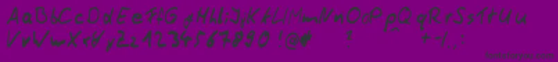 Czcionka ThommyHandwrite – czarne czcionki na fioletowym tle