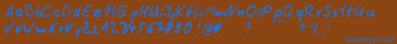 ThommyHandwrite Font – Blue Fonts on Brown Background