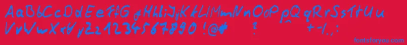 ThommyHandwrite Font – Blue Fonts on Red Background