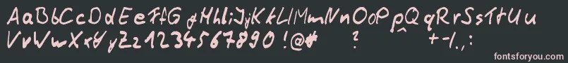 ThommyHandwrite Font – Pink Fonts on Black Background