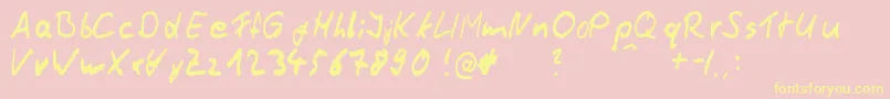 ThommyHandwrite Font – Yellow Fonts on Pink Background