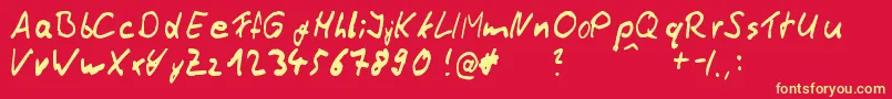 ThommyHandwrite Font – Yellow Fonts on Red Background