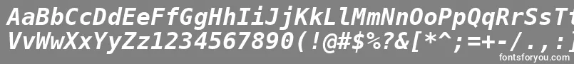 Czcionka Veramobi – białe czcionki na szarym tle