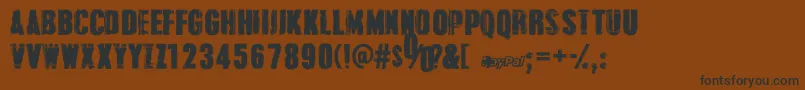 GrungeOverlordsPersonalUseOnly Font – Black Fonts on Brown Background