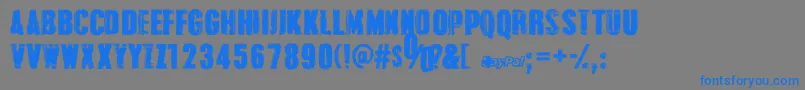GrungeOverlordsPersonalUseOnly Font – Blue Fonts on Gray Background