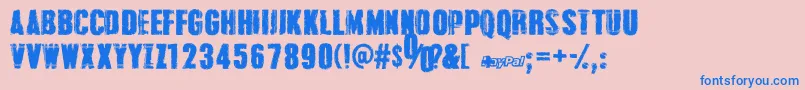 GrungeOverlordsPersonalUseOnly Font – Blue Fonts on Pink Background