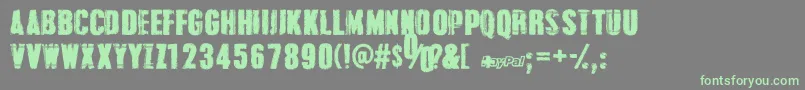 GrungeOverlordsPersonalUseOnly Font – Green Fonts on Gray Background