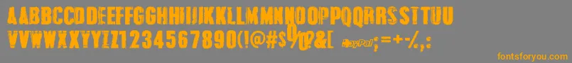 GrungeOverlordsPersonalUseOnly Font – Orange Fonts on Gray Background