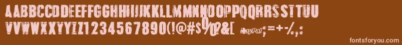 GrungeOverlordsPersonalUseOnly Font – Pink Fonts on Brown Background
