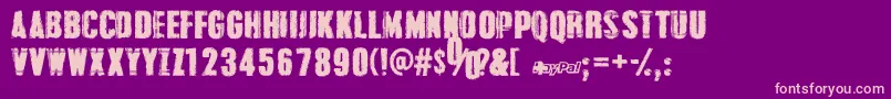 GrungeOverlordsPersonalUseOnly Font – Pink Fonts on Purple Background
