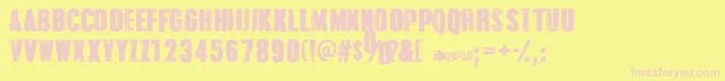 GrungeOverlordsPersonalUseOnly Font – Pink Fonts on Yellow Background