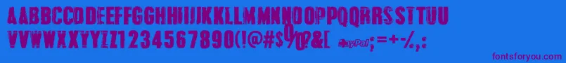 GrungeOverlordsPersonalUseOnly Font – Purple Fonts on Blue Background