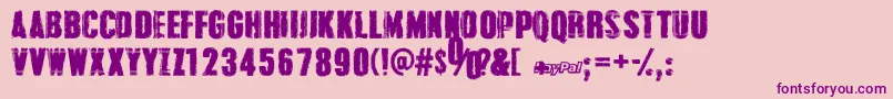 GrungeOverlordsPersonalUseOnly-Schriftart – Violette Schriften auf rosa Hintergrund