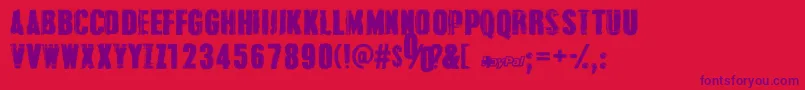 GrungeOverlordsPersonalUseOnly Font – Purple Fonts on Red Background
