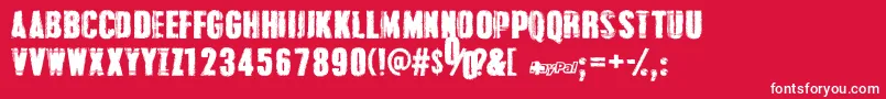 GrungeOverlordsPersonalUseOnly Font – White Fonts on Red Background