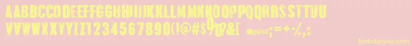 GrungeOverlordsPersonalUseOnly Font – Yellow Fonts on Pink Background