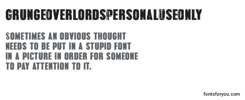 GrungeOverlordsPersonalUseOnly Font